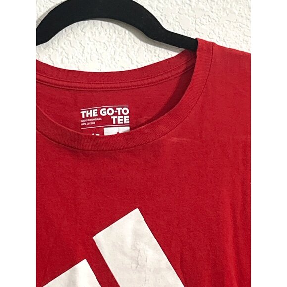 Adidas Mens Red Short Sleeve Logo T-Shirt L - Picture 4 of 8